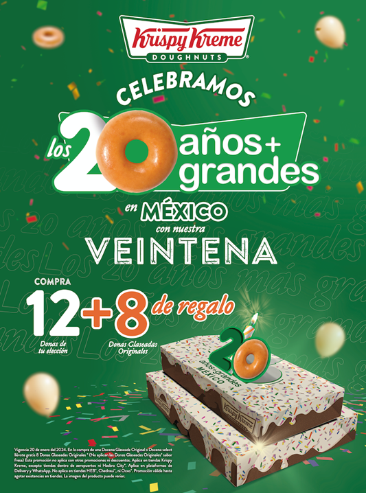 Krispy Kreme celebra los 20 Años más grandes en México