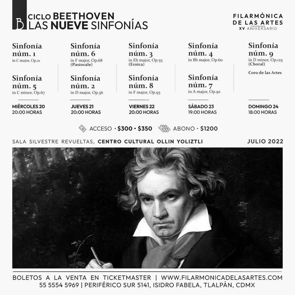 EN UN MARATÓNICO CICLO SIN PRECEDENTES SERÁN INTERPRETADAS LAS NUEVE SINFONÍAS DE L. V. BEETHOVEN