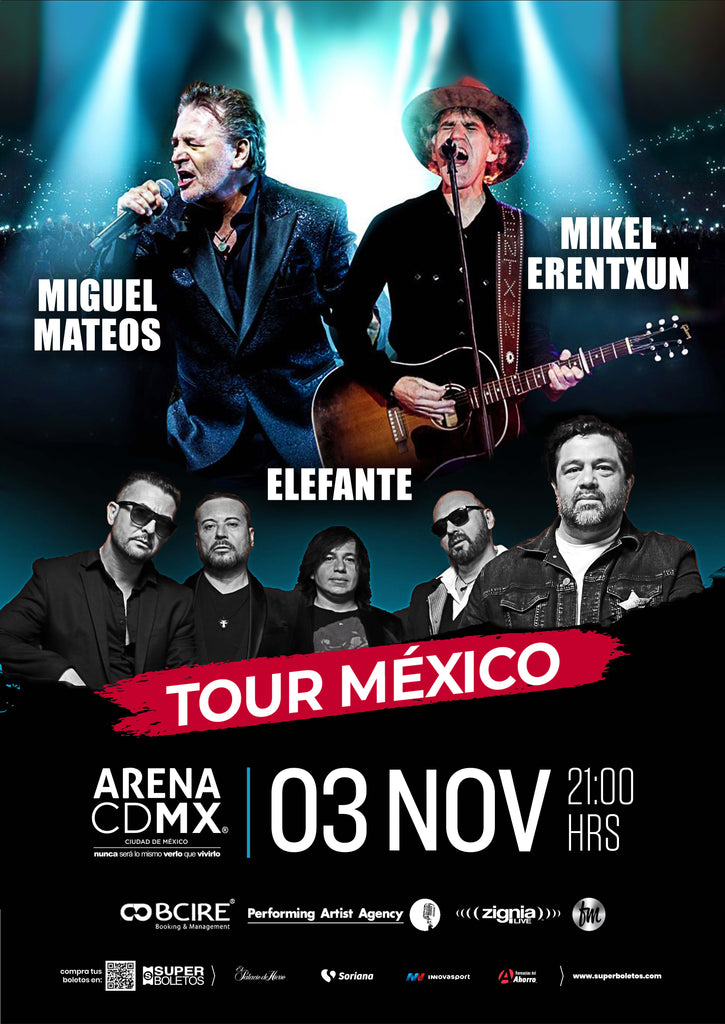 Miguel Mateos, Mikel Erentxun y Elefante En una noche de leyendas del rock en español