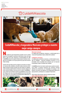 CUIDA MI MASCOTA y Aseguradora Mexicana protege a tu mascota siempre.