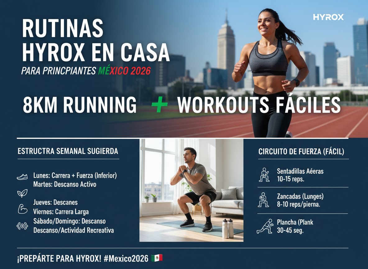 Rutinas Hyrox en Casa para Principiantes México 2026: 8km Running + Wo ...