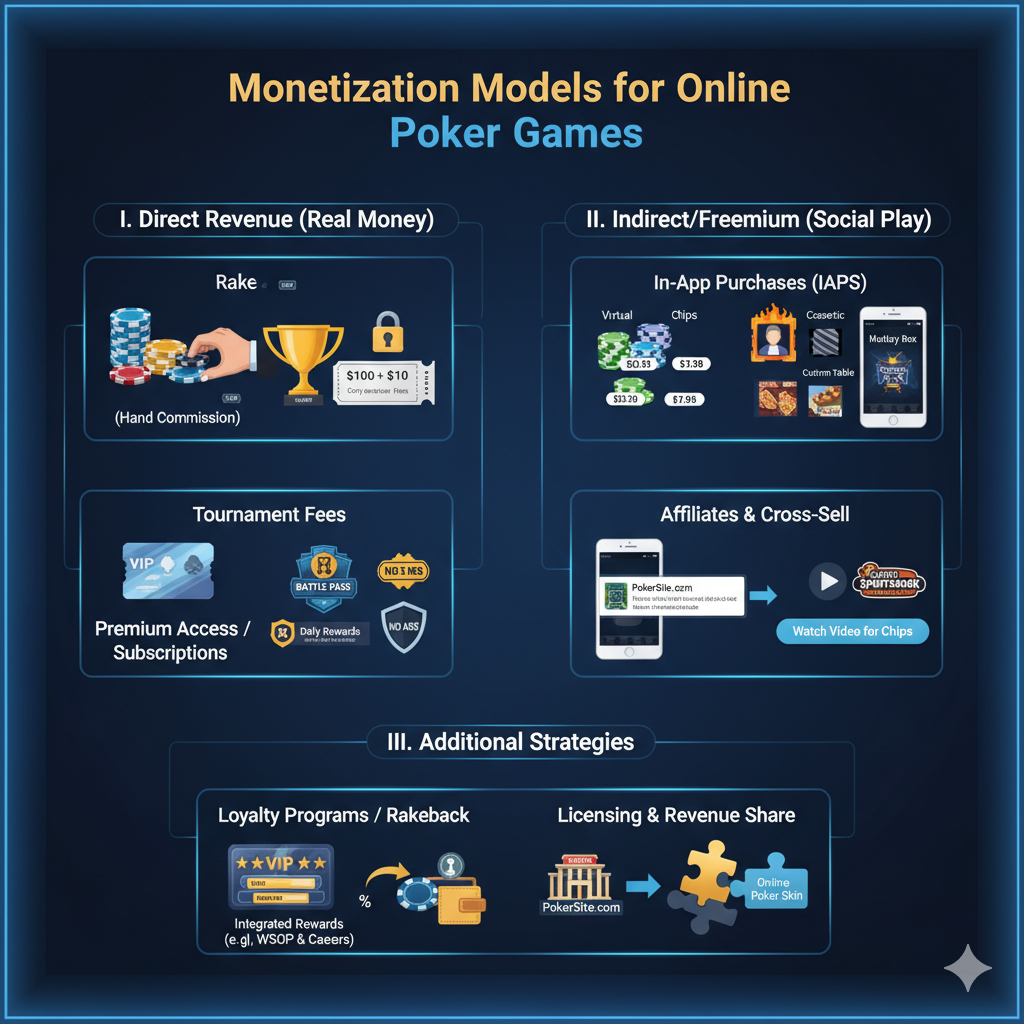 Monetization Models for Online Poker Games