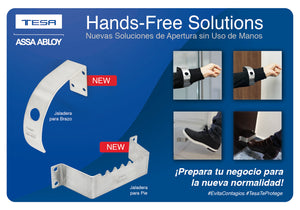 ¡ASSA ABLOY e iWay Magazine te regalan una jaladera de brazo y pie de la línea Hands-Free Solutions TESA para tu negocio!