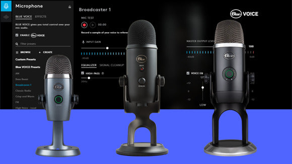 El nuevo Software Blue VO!CE ya está disponible para todos los micrófonos USB Blue Yeti, Yeti Nano y Yeti X