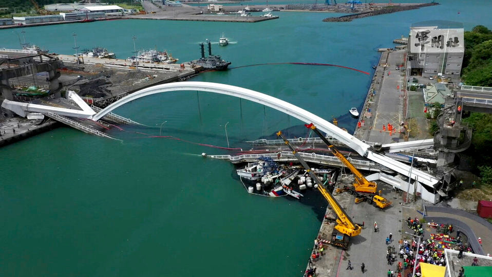 ¿Por qué se cayó el puente de Nafangao en Taiwán?