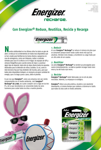 ENERGIZER RECHARGE, las pilas que cuidan el medio ambiente