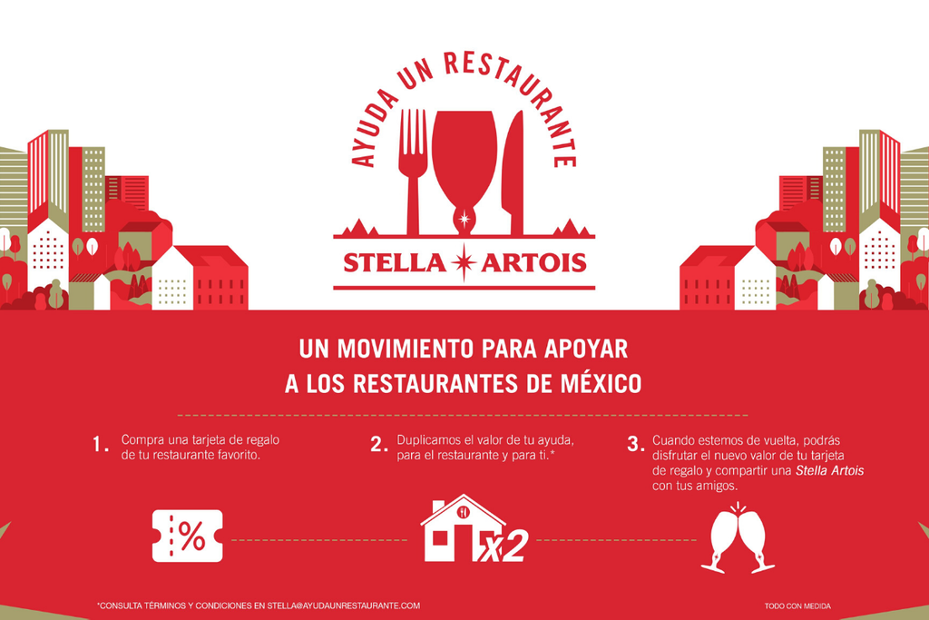 “AYUDA UN RESTAURANTE” DE STELLA ARTOIS, BUSCA APOYAR ECONÓMICAMENTE A ESTE SECTOR EN TODO EL PAÍS