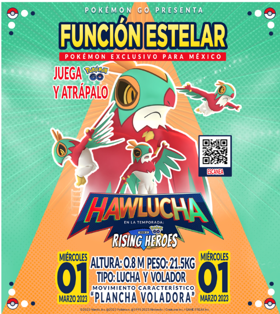 Pokémon GO estrena nueva temporada y debut de Hawlucha, el nuevo Pokémon inspirado en la lucha libre mexicana