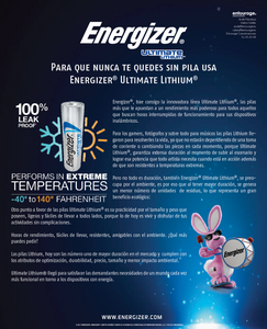 Energizer "Ultimate Lithium", las pilas de mayor rendimiento en el mercado
