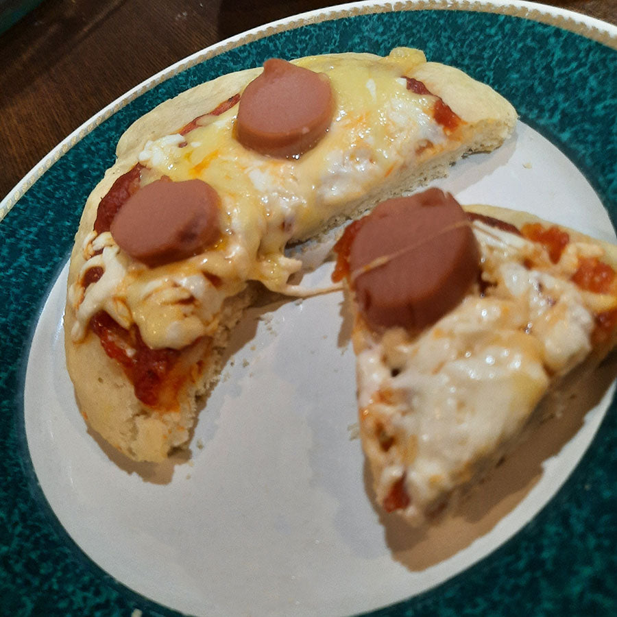 Receta de Mini Pizzas de Salchicha tipo Franckfurt de Lala Plenia