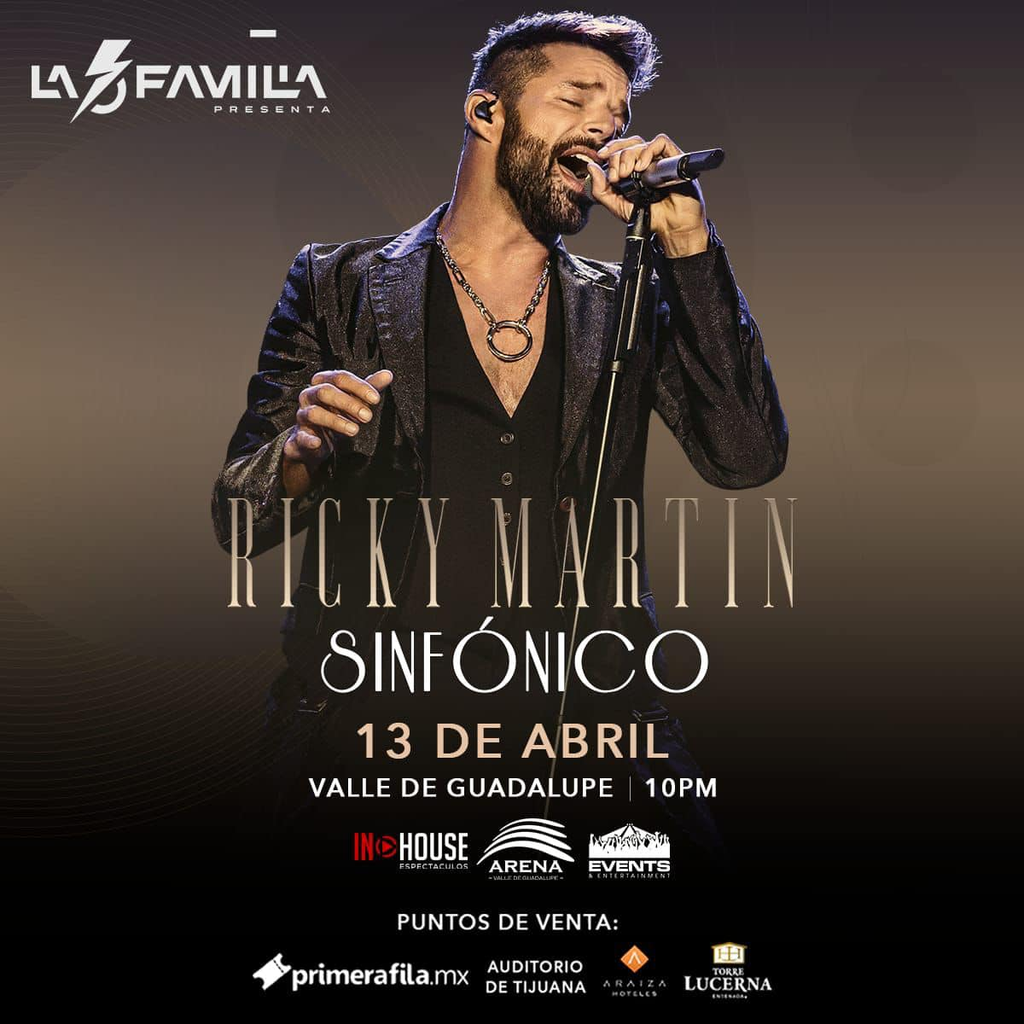 ARENA VALLE DE GUADALUPE INAUGURARÁ CON CONCIERTO DE RICKY MARTIN