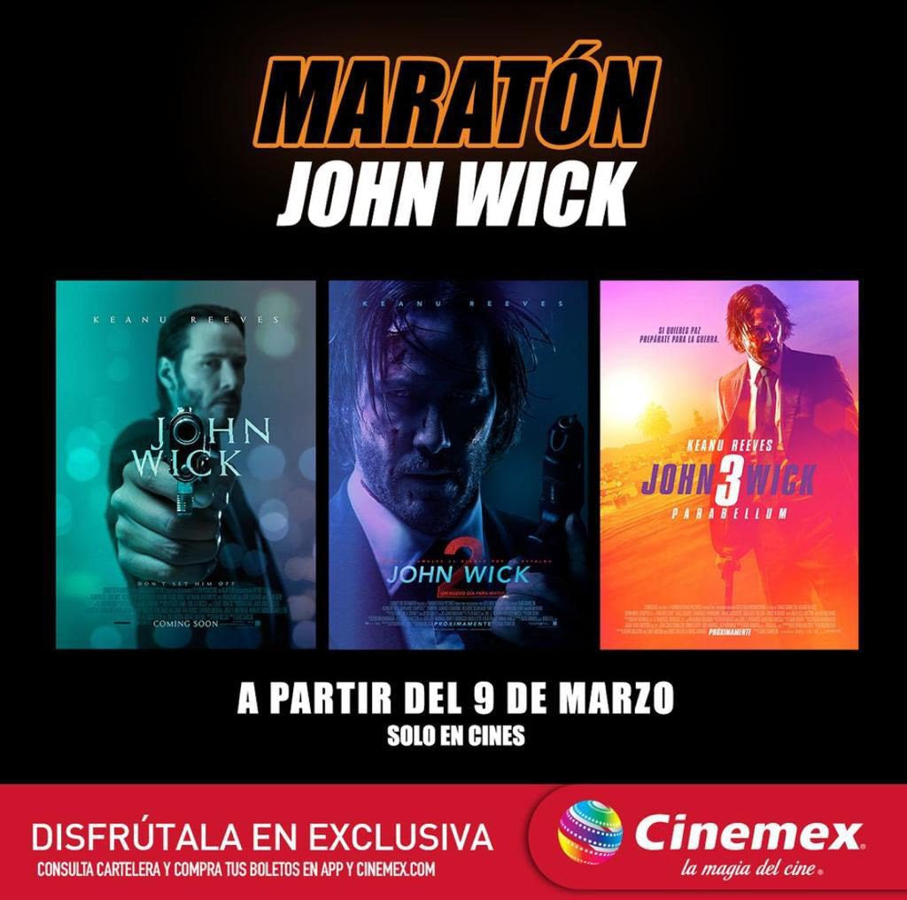 CINEMEX TE INVITA A REVIVIR LA ACCIÓN Y ADRENALINA DE JOHN WICK CON UN MARATÓN EXCLUSIVO EN SUS SALAS